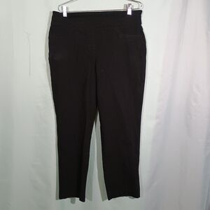 Women’s Black Pull-On Pants – Stretch Straight Leg Casual Work Trousers